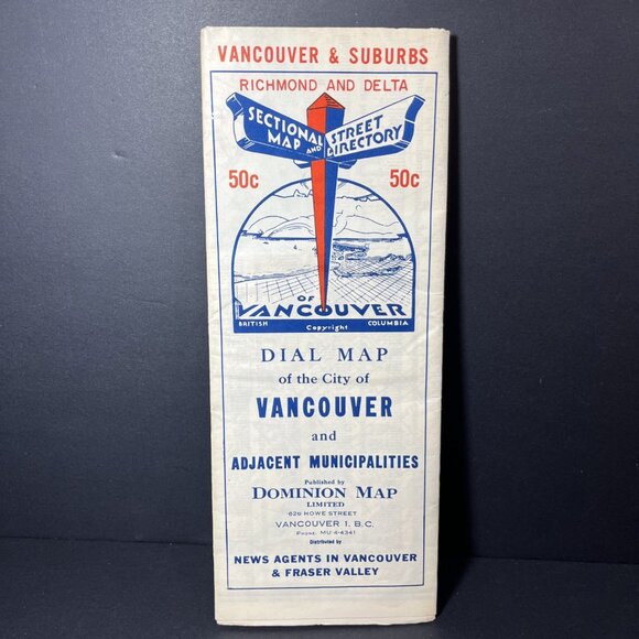 VTG Dominion Maps Dail Map Of The City Of Vancouver And Adjacent Municipalities - Picture 1 of 13